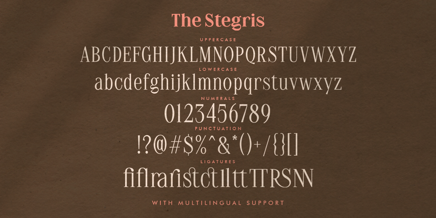 Пример шрифта The Stegris Bold